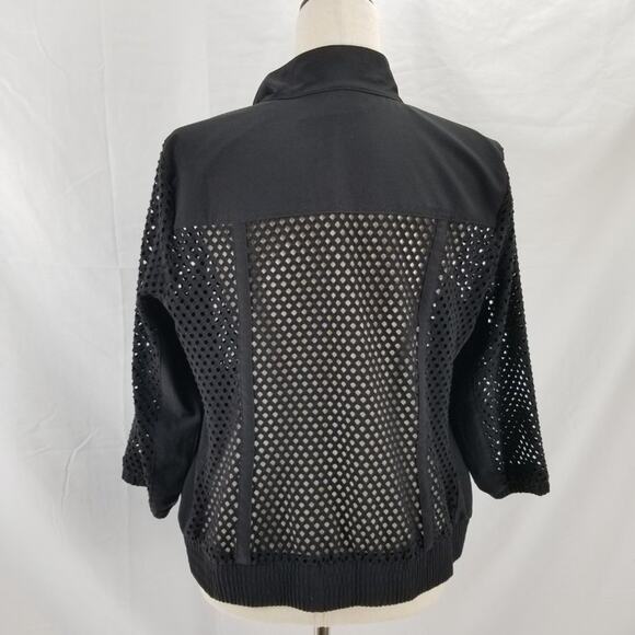 Chico's Zenergy Black Mesh  Zip Front Jacket Excellent! Size 1 - Picture 6 of 15